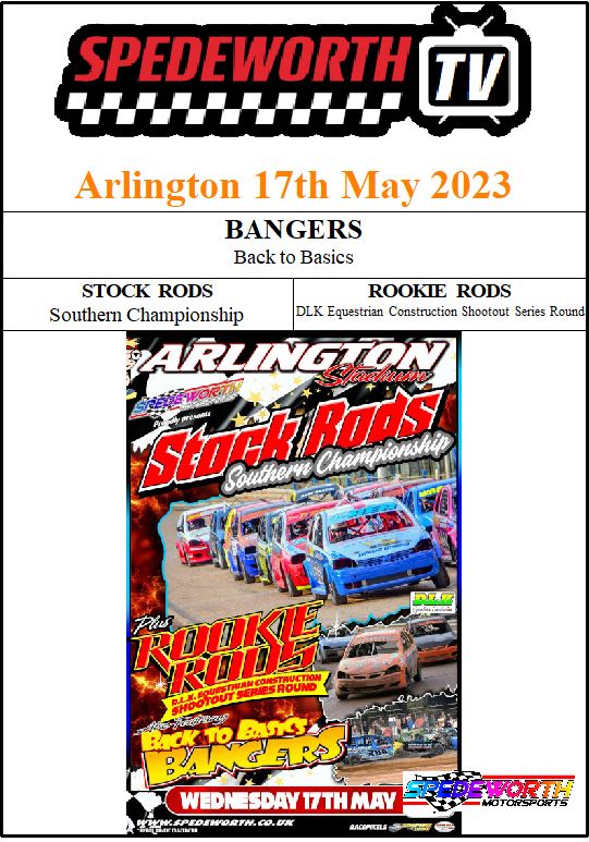 Arlington 17th May 2023 Bangers and Stock Rods Southern