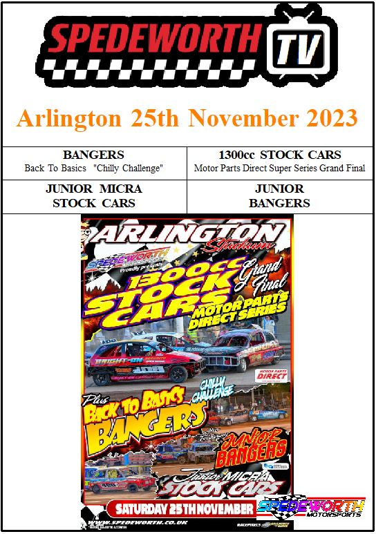 Arlington 25th November 2023 Back to Basics Bangers