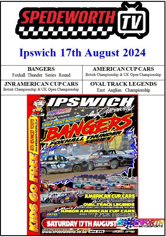 Ipswich 17th August 2024 Bangers American Cup Cars